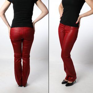 Bubblegum red leather-like red pants Size 24